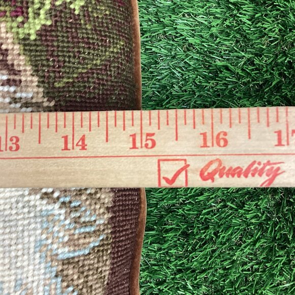 Vintage Cat Needlepoint Tapestry Pillow Long Haired Calico - Picture 10 of 11